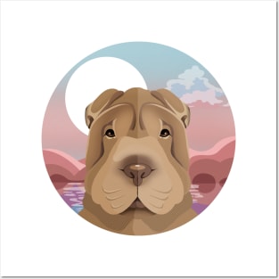 Shar Pei sunset Posters and Art